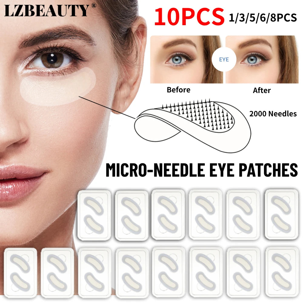 HialuGlow+Retinol Microneedle Eye Patches Mask Korean Skin Care Hyaluronic Acid 1-10PCS for Anti Wrinkle Aging Dark Circle Eyes